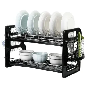 2-Tier Dish Drying Rack Drainboard Set