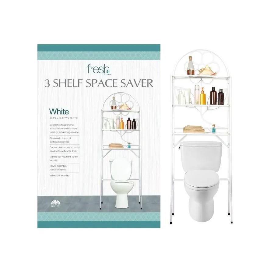 3 Shelf Over the Toilet Bathroom Space Saver