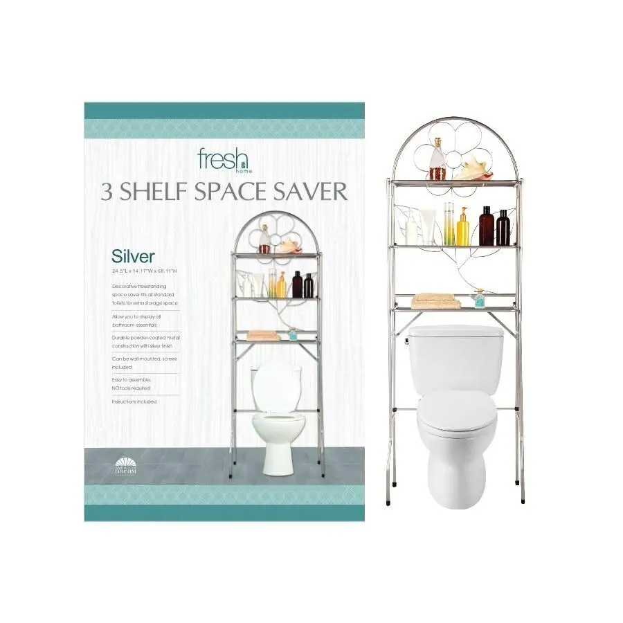 3 Shelf Over the Toilet Bathroom Space Saver