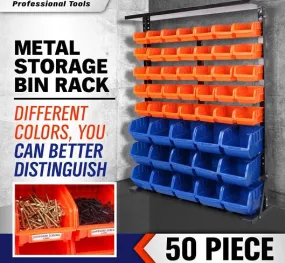 50 Pcs Bin Storage Rack Shelving Garage Storage Rack Tool Organiser