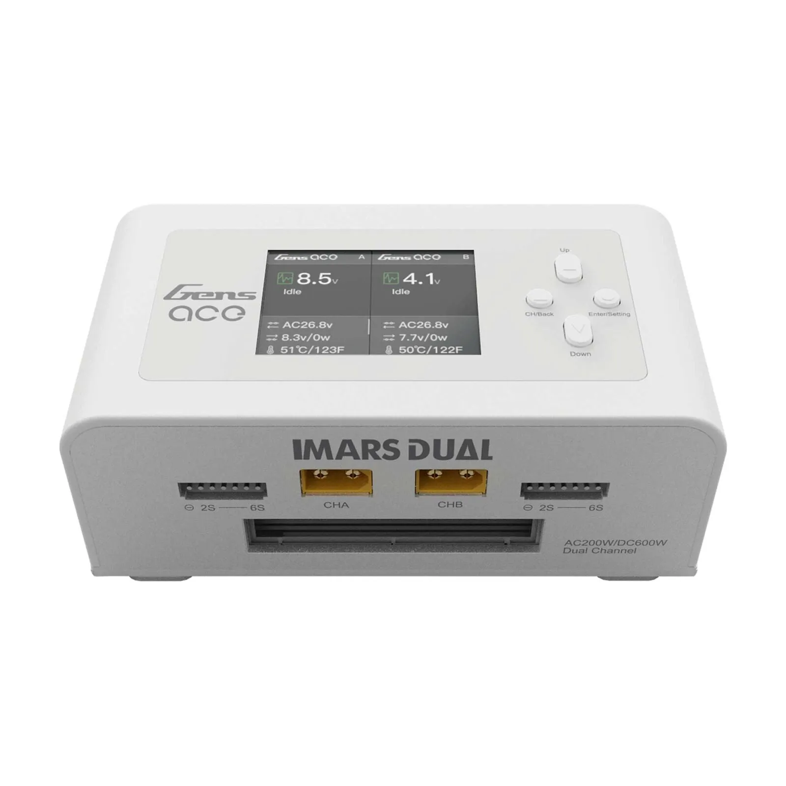 AC/DC 15A 200W Dual Channel Multicharger, White