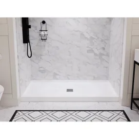 ANZZI Alexander 60 in. x 30 in. Shower Base in White