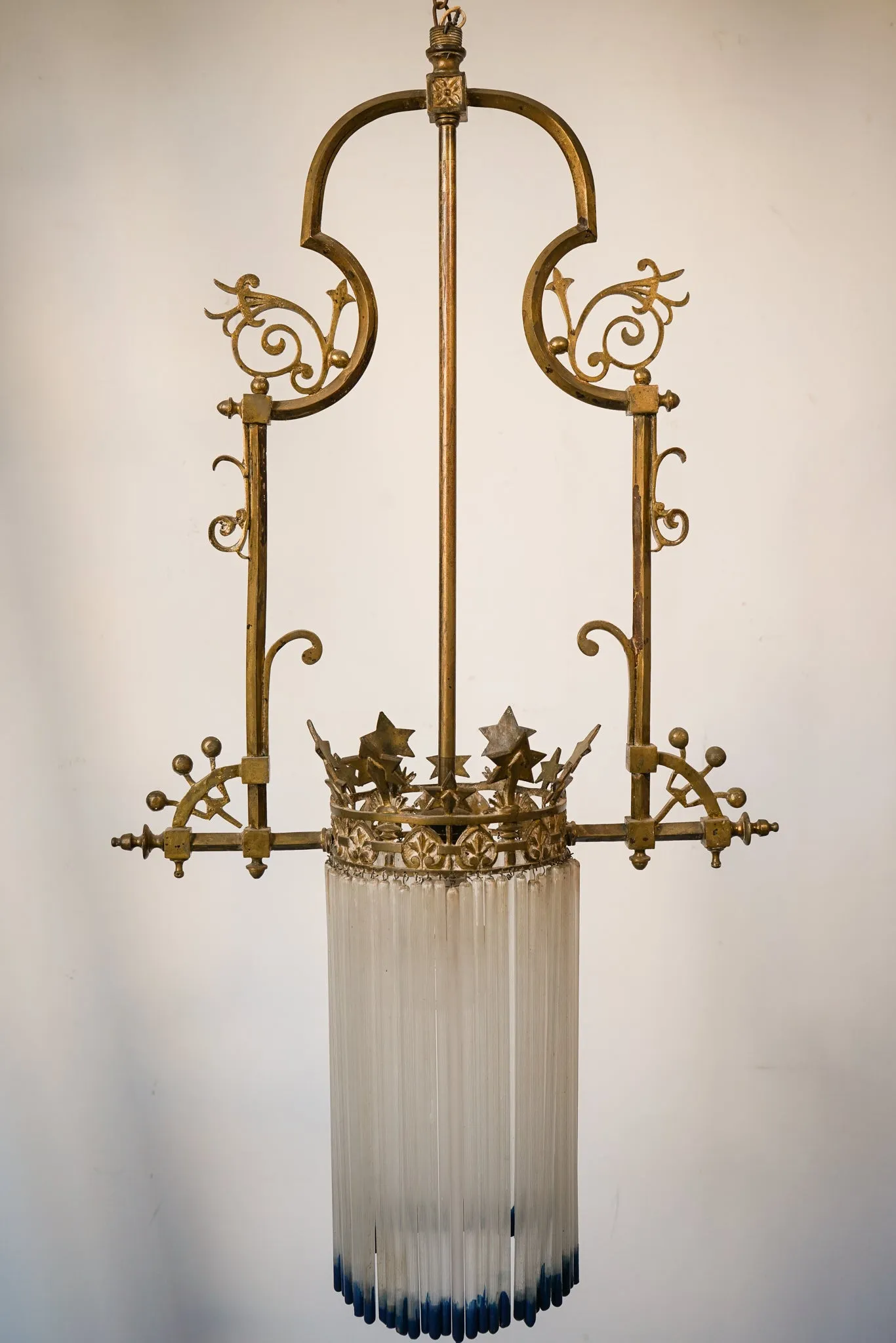 Art Nouveau - Chandelier with Glass Rods