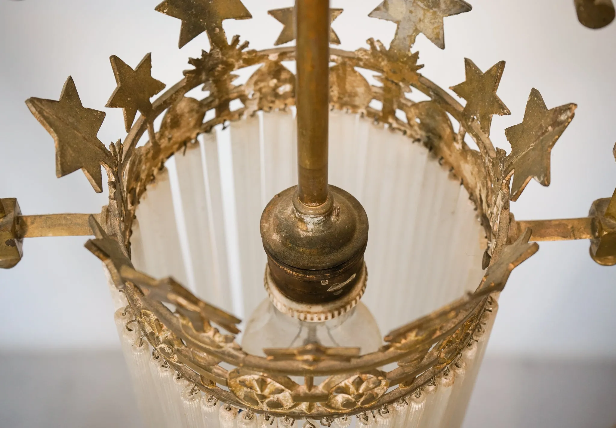 Art Nouveau - Chandelier with Glass Rods