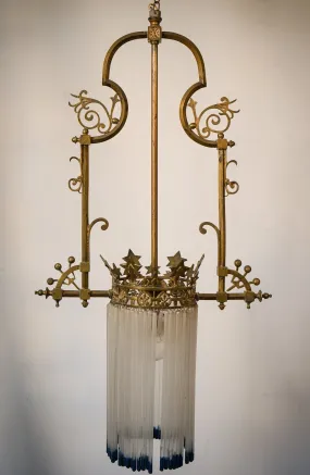 Art Nouveau - Chandelier with Glass Rods