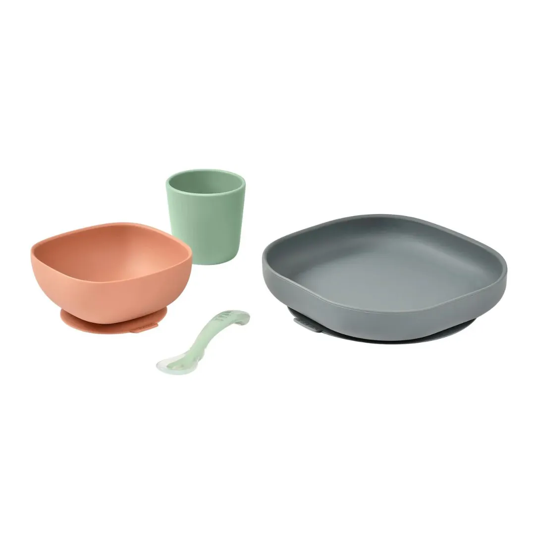 Beaba Silicone Suction Meal Set - Mineral 4m 