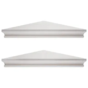 Beveled Wood Floating Corner Shelves (Set of 2) - White