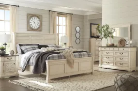 Bolanburg King Louvered Bed with Dresser, Mirror and Nightstand