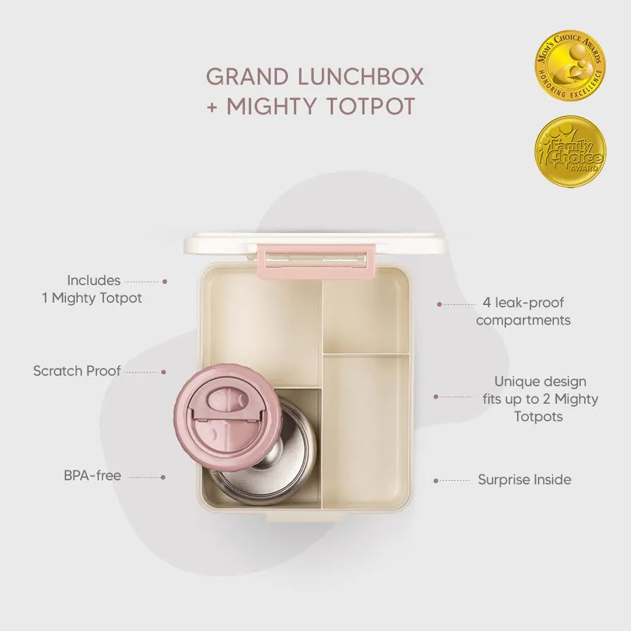 Citron Grand Lunchbox with Hot Food Jar - Unicorn Cream