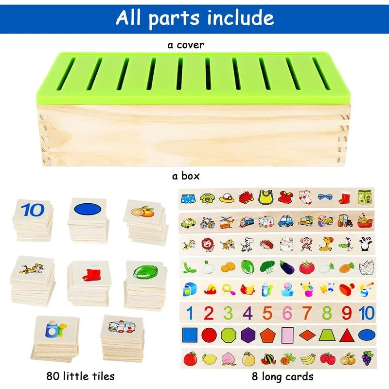 Classification Wood Box Cognitive Card Set for Early Education