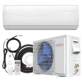 COSTWAY 12000BTU Mini Split Air Conditioner& Heater, 20 SEER2 115V Wall-Mounted Ductless AC Unit Cools Rooms up to 750 Sq. Ft, Energy Efficient Inverter AC with Heat Pump & Installation Kit