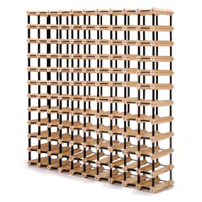 Expandable 120 Bottle Timber Wine Rack with Steel Frame