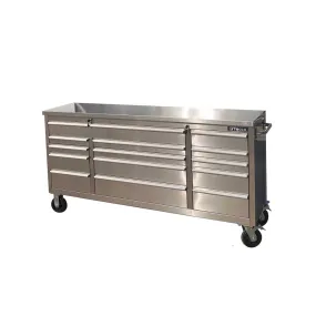 GTX 1.8M Heavy-Duty Stainless Steel Workbench with Mega Drawer Rolling Tool Chest - Versatile Benchtop for Ultimate Workspace Organization