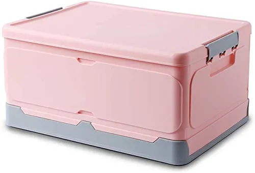 HomeCloud Storage Box Foldable/Foldable Storage Box/Storage Organizer Plastic Organizer For Storage,Bedroom,Home, Office, Hospital, Parlour And School (Large, Pink), Rectangular, Pack of 1