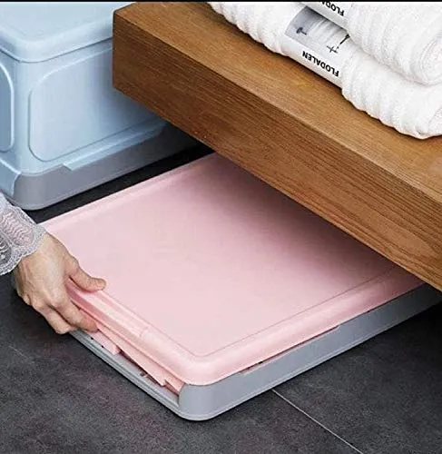 HomeCloud Storage Box Foldable/Foldable Storage Box/Storage Organizer Plastic Organizer For Storage,Bedroom,Home, Office, Hospital, Parlour And School (Large, Pink), Rectangular, Pack of 1