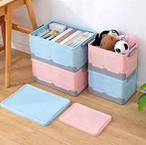 HomeCloud Storage Box Foldable/Foldable Storage Box/Storage Organizer Plastic Organizer For Storage,Bedroom,Home, Office, Hospital, Parlour And School (Large, Pink), Rectangular, Pack of 1