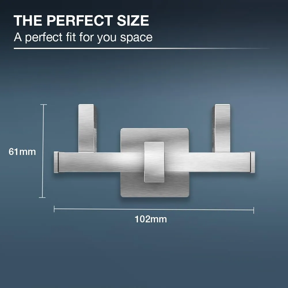 Kohler Dual Robe Hook, SS 304 Stainless Steel, 2 Years Warranty, Brushed Steel Finish, 10.2cmx6.1cmx5.3cm LBH, 17kg Load Bearing Capacity