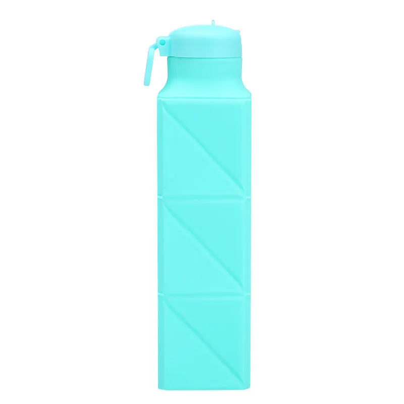 New outdoor platinum silicone rotary folding sports water bottle creative retractable water bottle water bottle