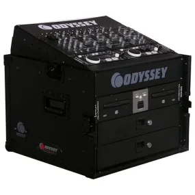 Odyssey FZ1006BL - Black 10U Top Slanted 6U Vertical Pro Combo Rack