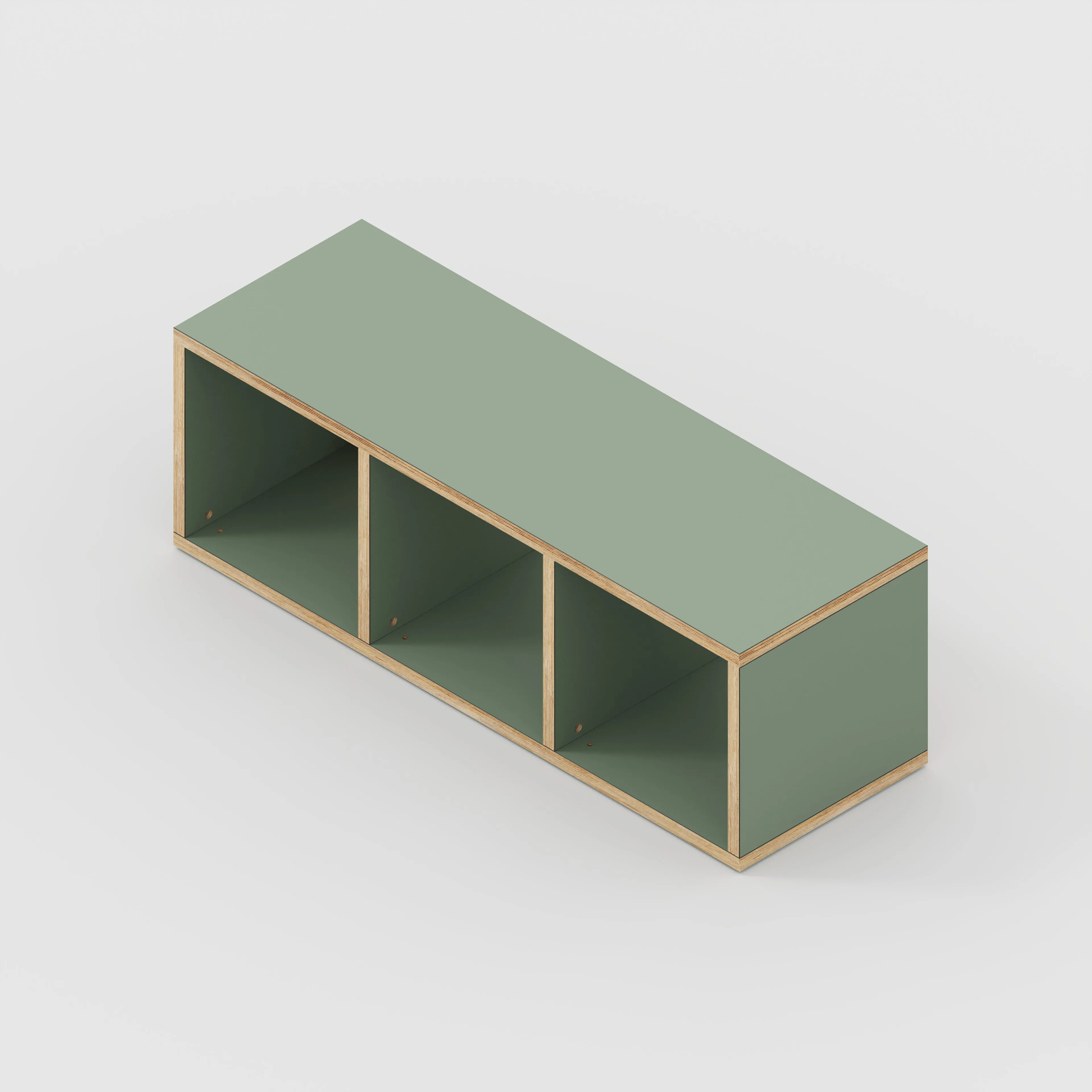 Plywood Open Shelves - Formica Green Slate - 1200(w) x 400(d) x 400(h)