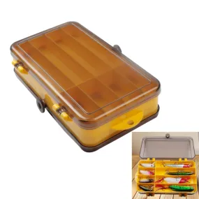 Portable Outdoor Lure Box Transparent Plastic Double-sided Storage Box, Size: 18 x 10 x 5cm(Yellow   Grey)