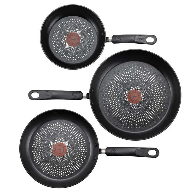 T-Fal 3-piece Fry Titanium Nonstick PFOA-Free - 8" inch - 9.75" inch - 11.25" inch Fry Pan Set