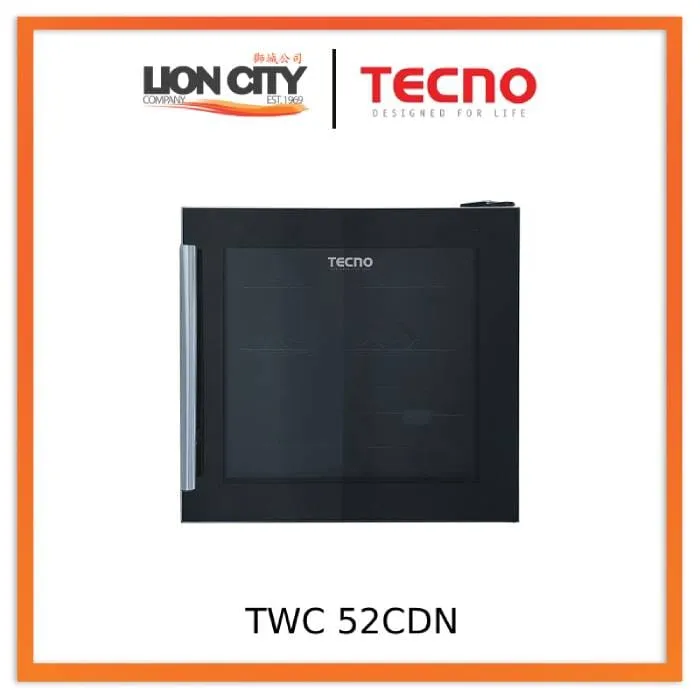 Tecno Uno TWC 52 CDN Wine Chiller Black 52L, 16 Btls (750ml)