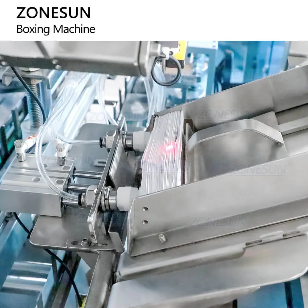 ZONESUN ZS-MSZH50N Automatic Horizontal Eye Drops Lip Gloss Essential Oil Bottle Cartoning Packaging Machine Cosmetics Facial Mask Sheet Boxing Machine