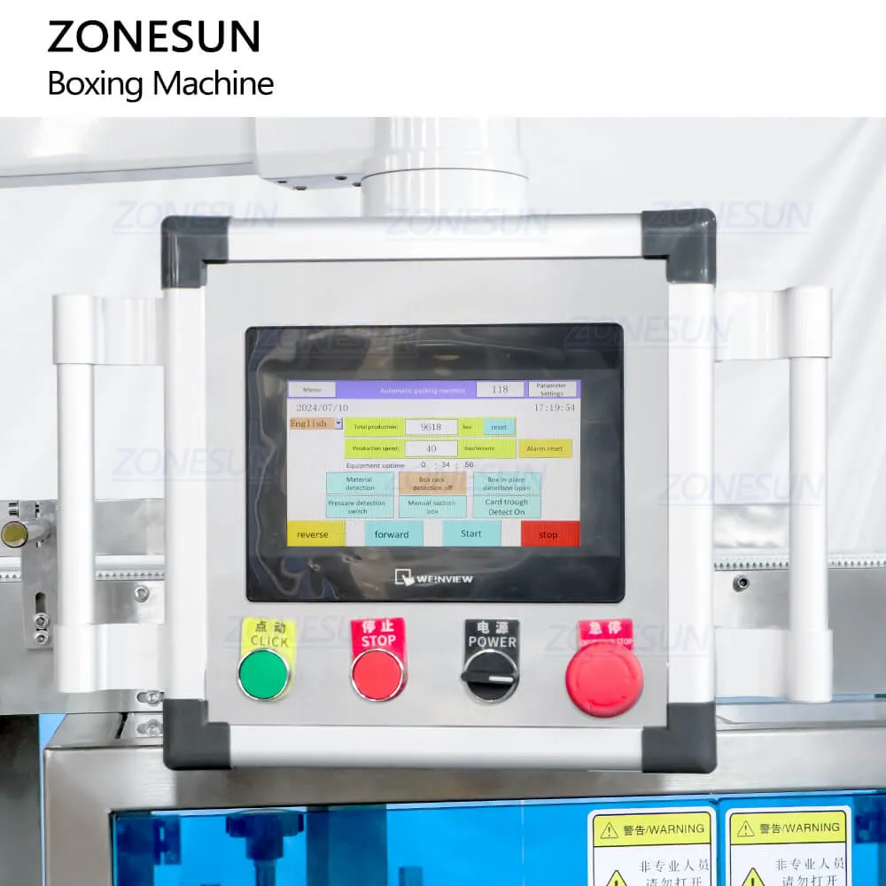 ZONESUN ZS-MSZH50N Automatic Horizontal Eye Drops Lip Gloss Essential Oil Bottle Cartoning Packaging Machine Cosmetics Facial Mask Sheet Boxing Machine